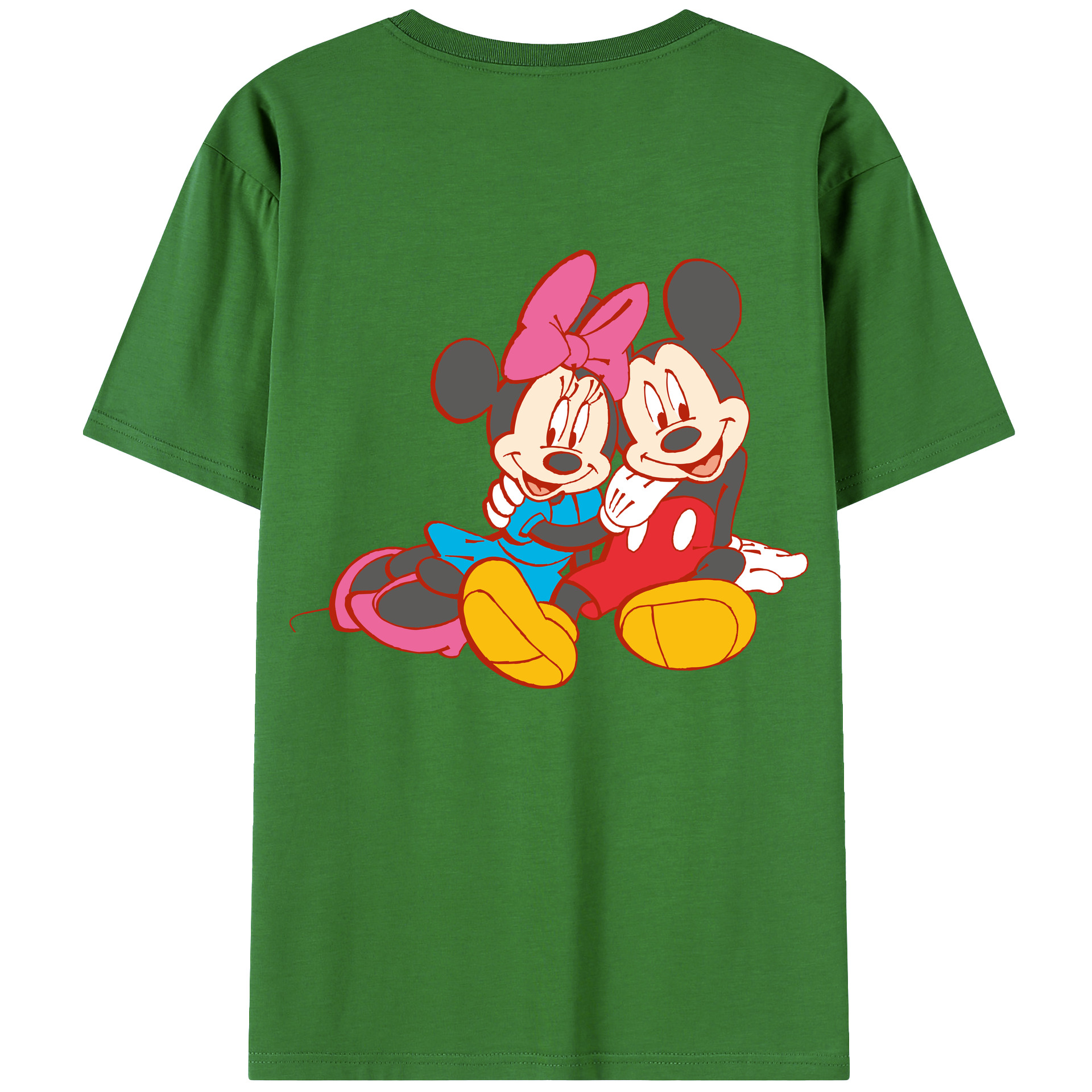 （画像用） ミッキーマウス Mickey Mouse レディース半袖Tシャツ(バックプリント)